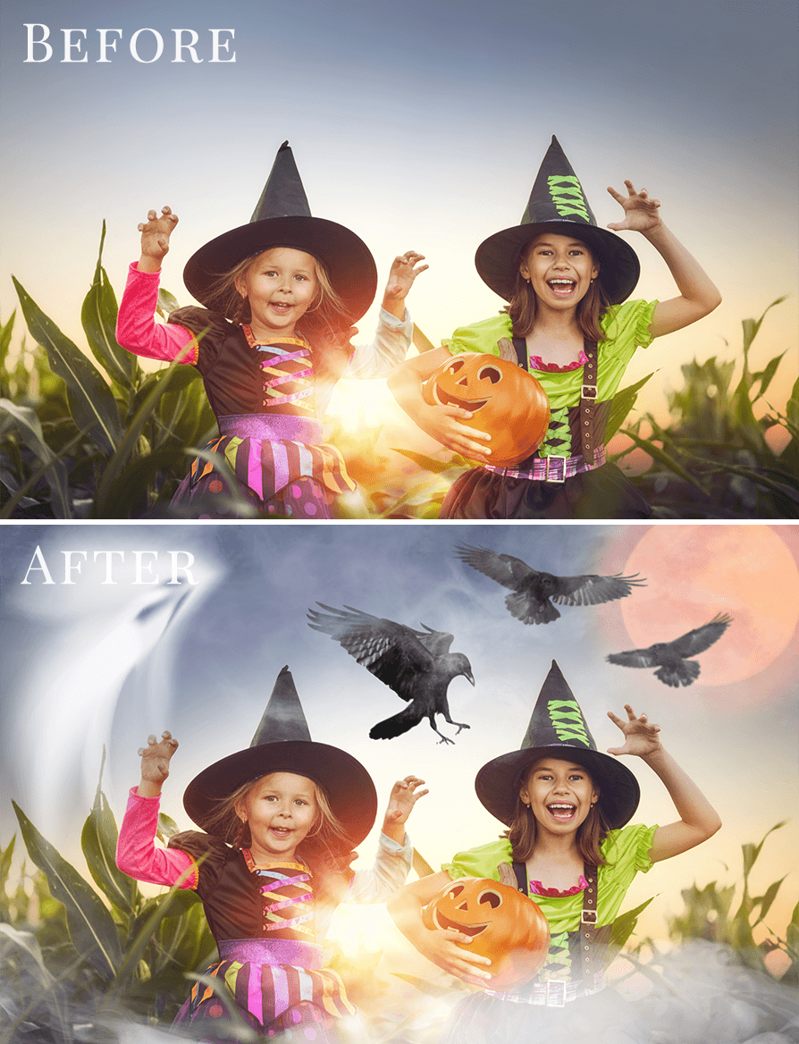 Halloween photo overlays