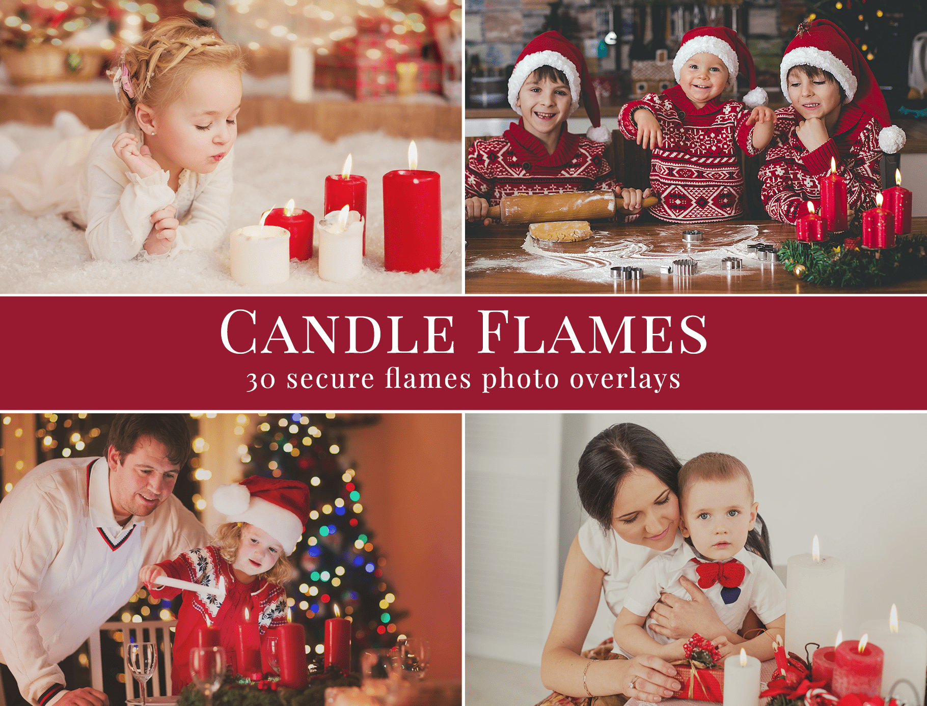 candle flames photo overlays