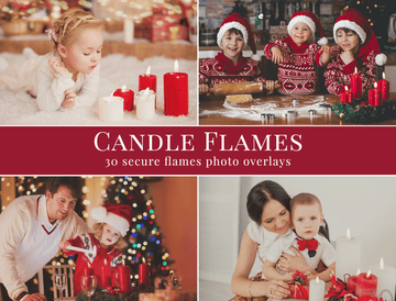 candle flames photo overlays