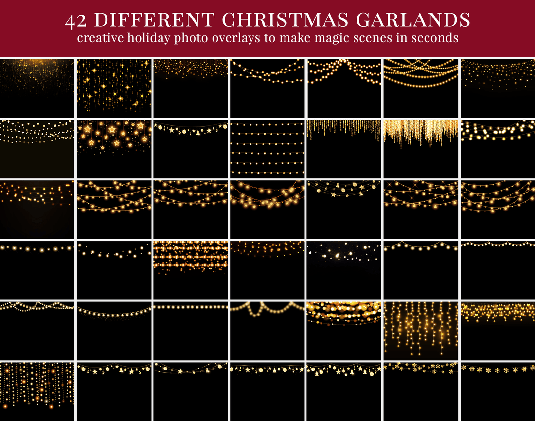 christmas garlands photo overlays
