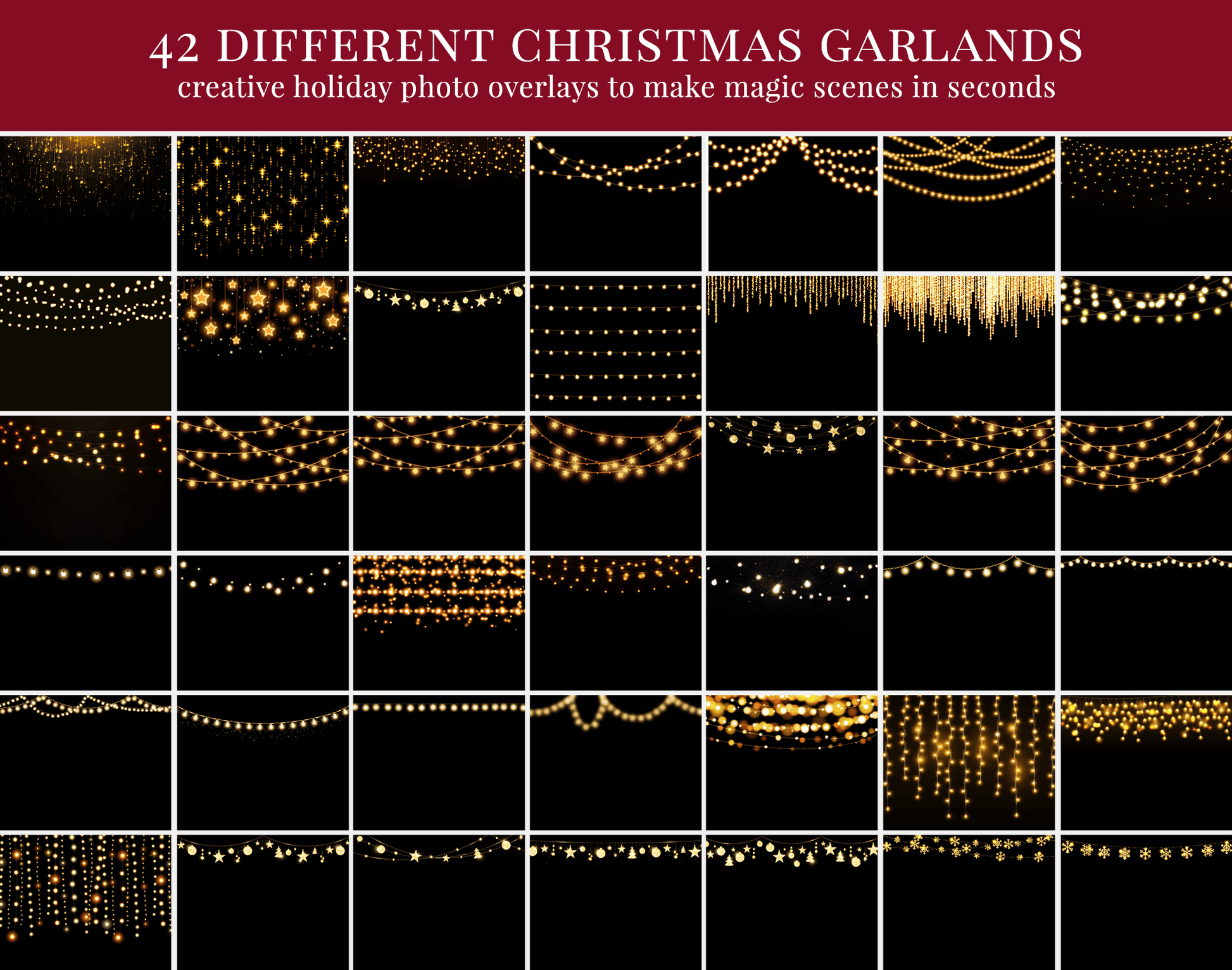 christmas garlands photo overlays