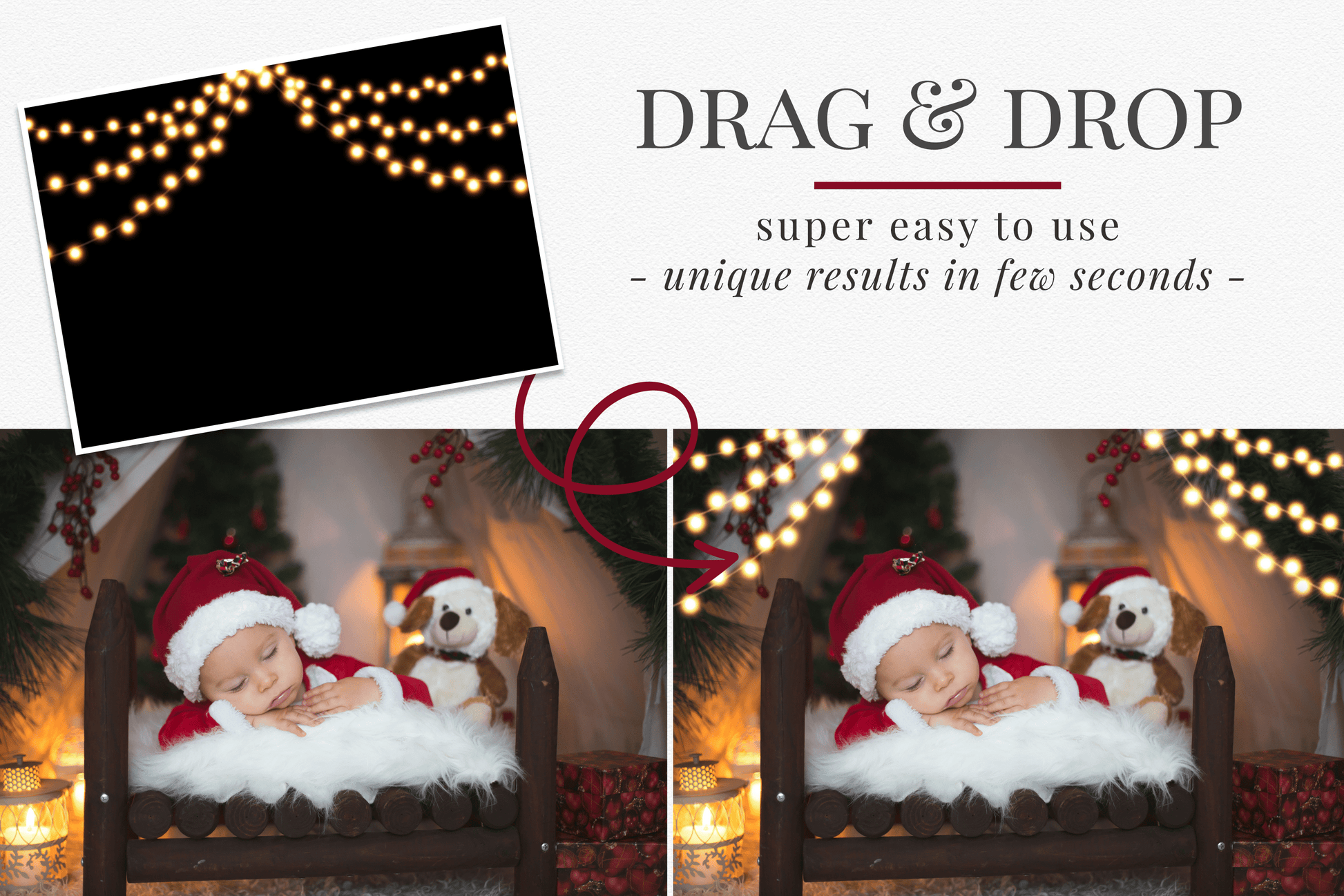 christmas garlands photo overlays