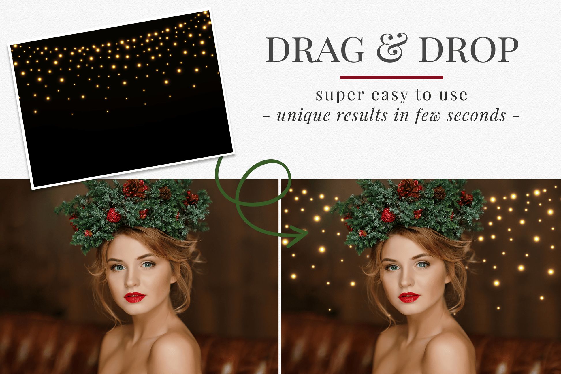 christmas garlands photo overlays