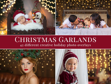 christmas garlands photo overlays