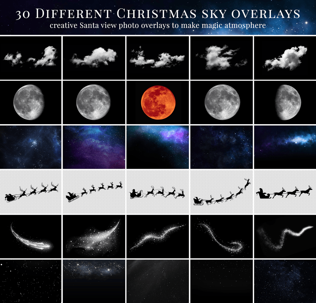 Christmas Sky Photo Overlays