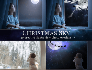 Christmas Sky Photo Overlays