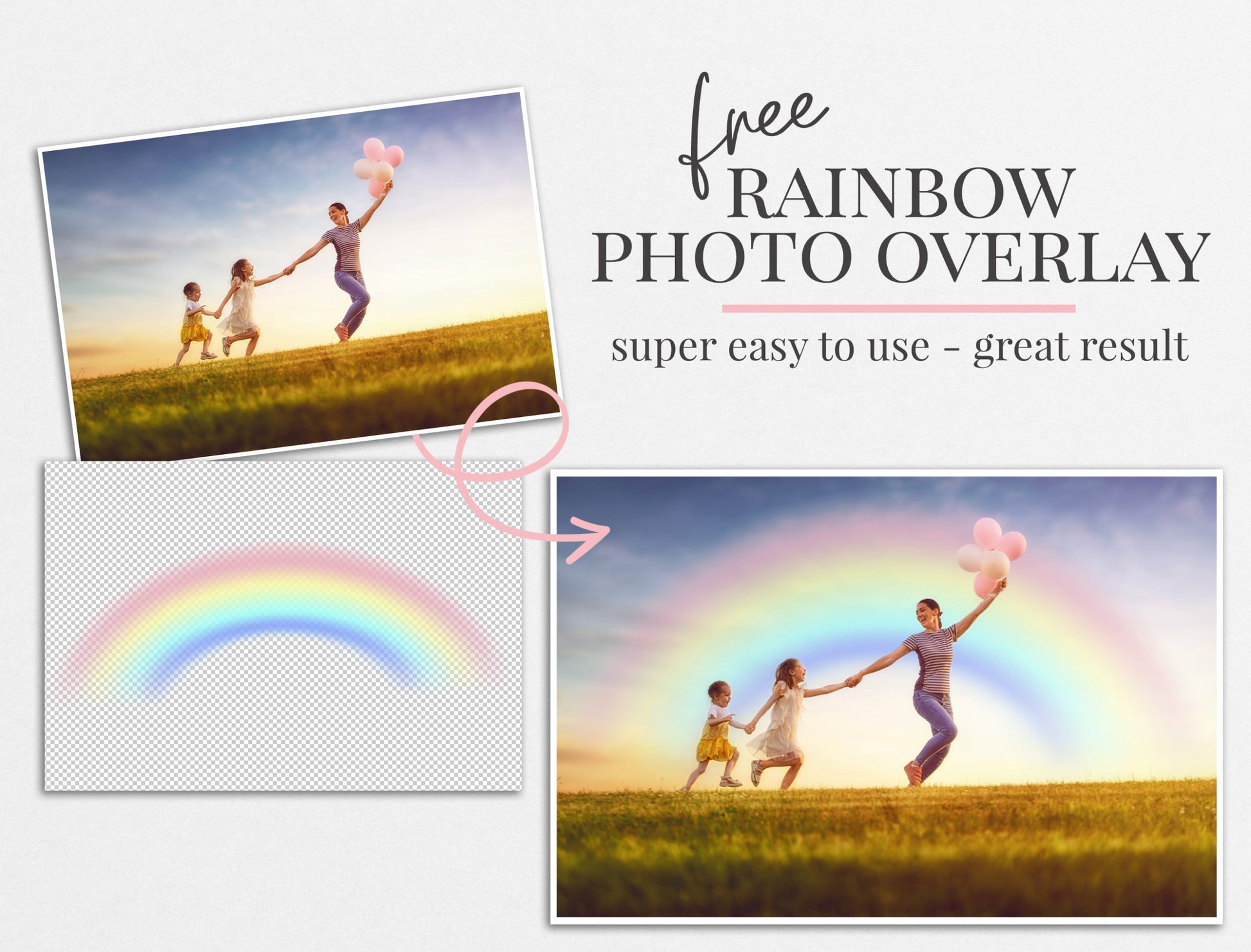 rainbow photo overlay freebie