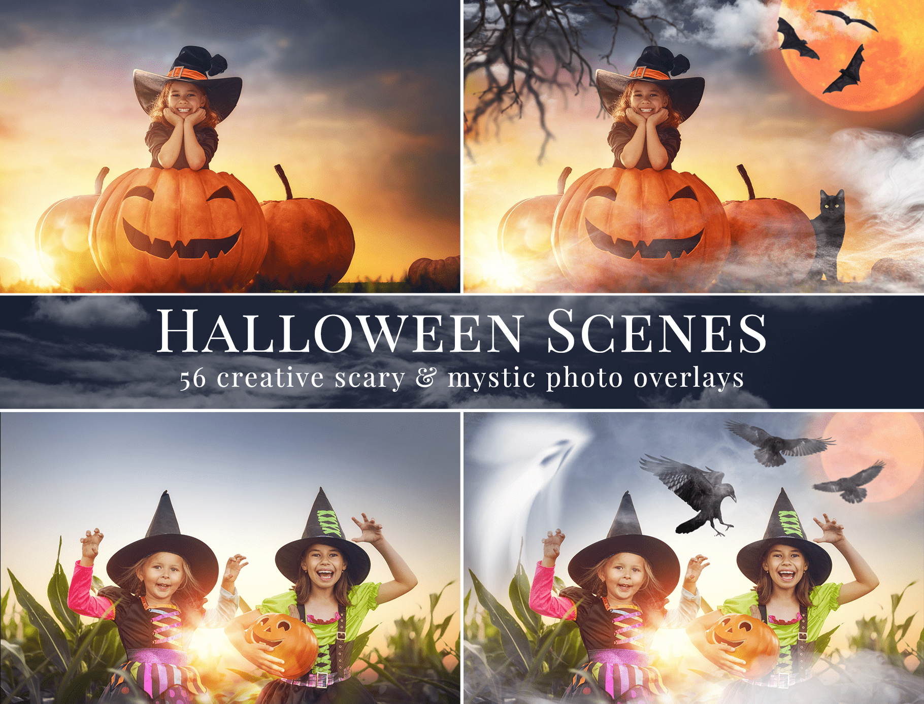 Halloween photo overlays