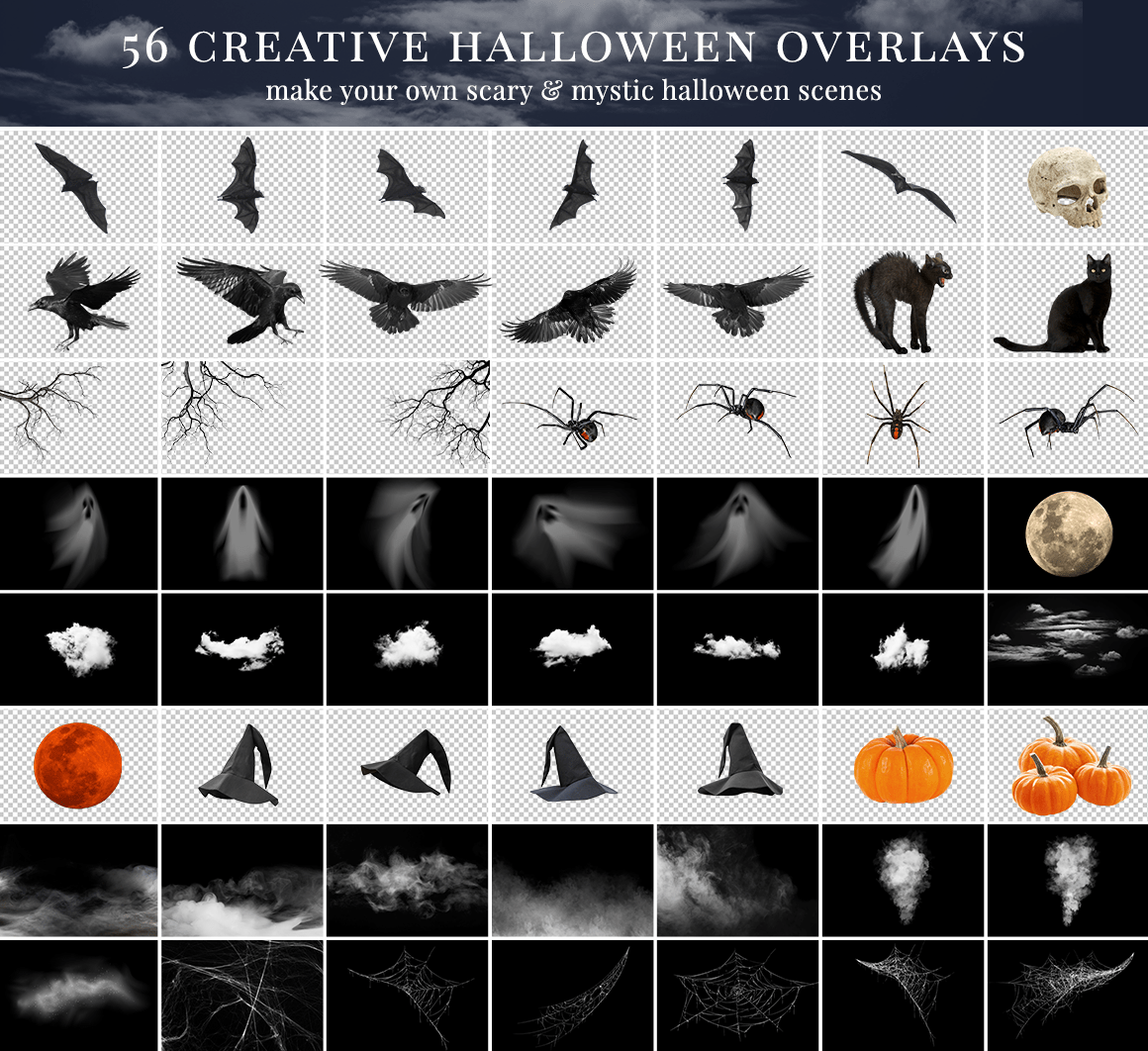 Halloween photo overlays