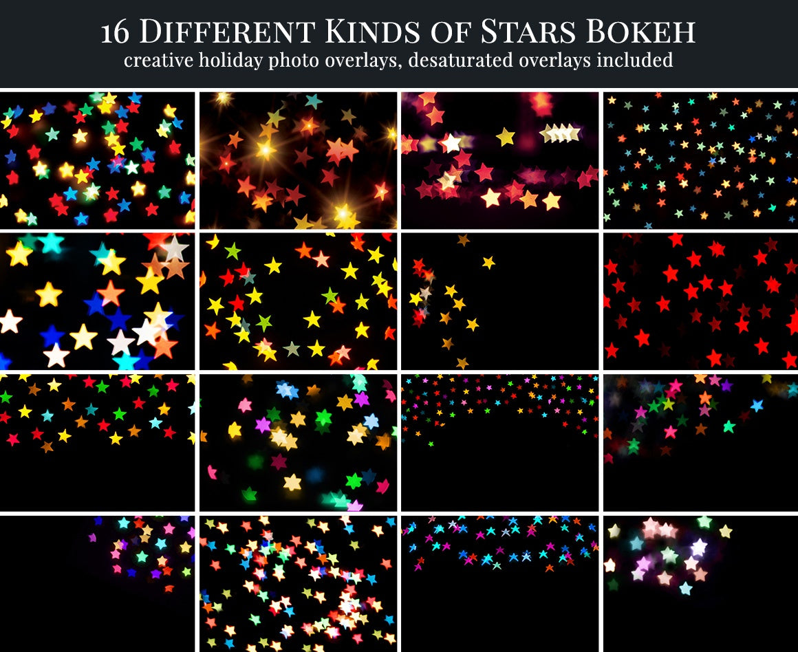 color stars bokeh photo overlays