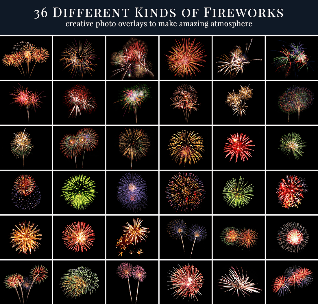 Sky Show Fireworks Photo Overlays