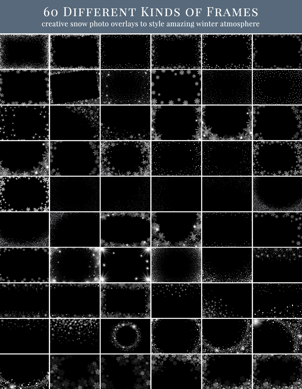 snowflake frames overlays