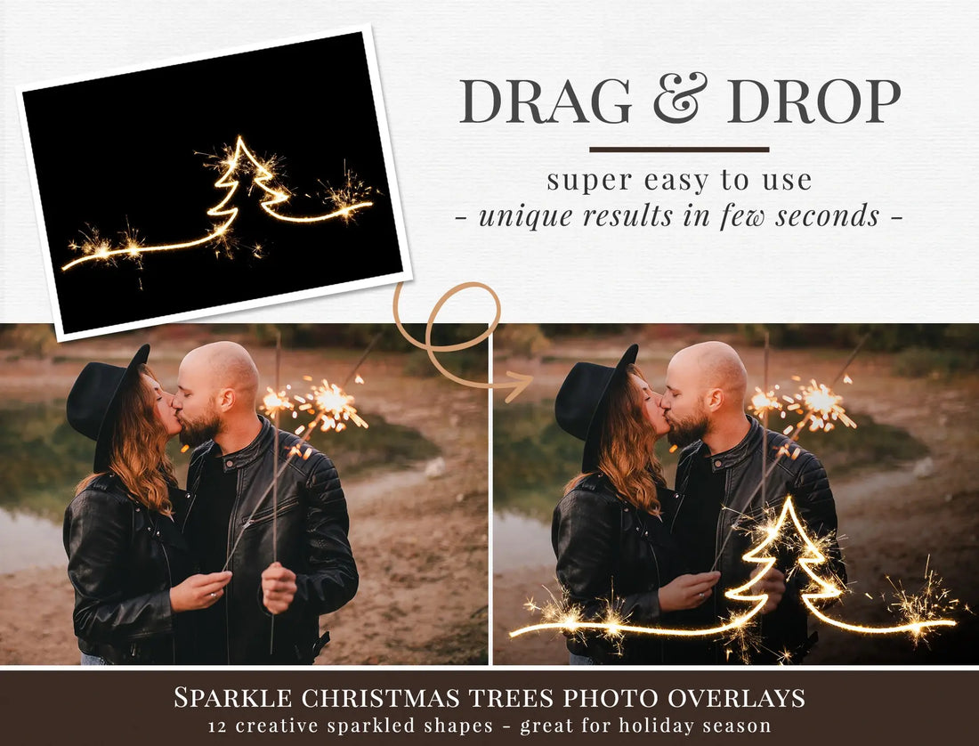 Sparkle Christmas Trees Photo Overlays