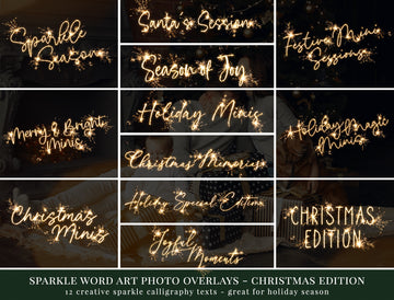 Sparkle Christmas WordArt Edition Photo Overlays