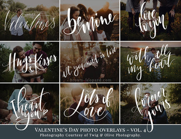 Valentines Day Word Art Photo Overlays Vol. 4