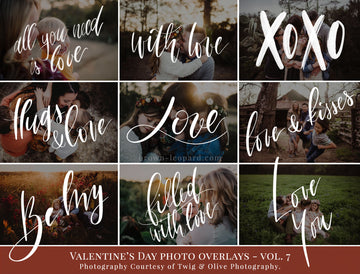 Valentines Day Word Art Photo Overlays Vol. 7
