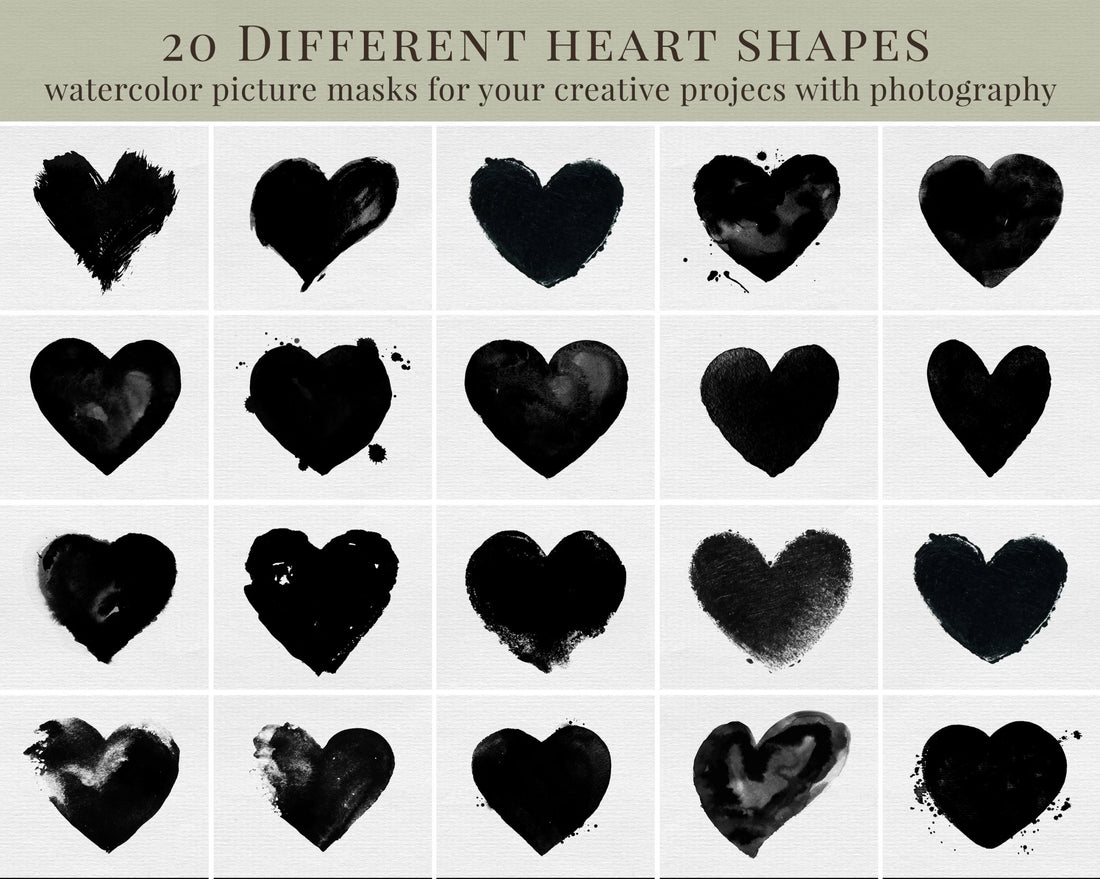 watercolor heart photomask
