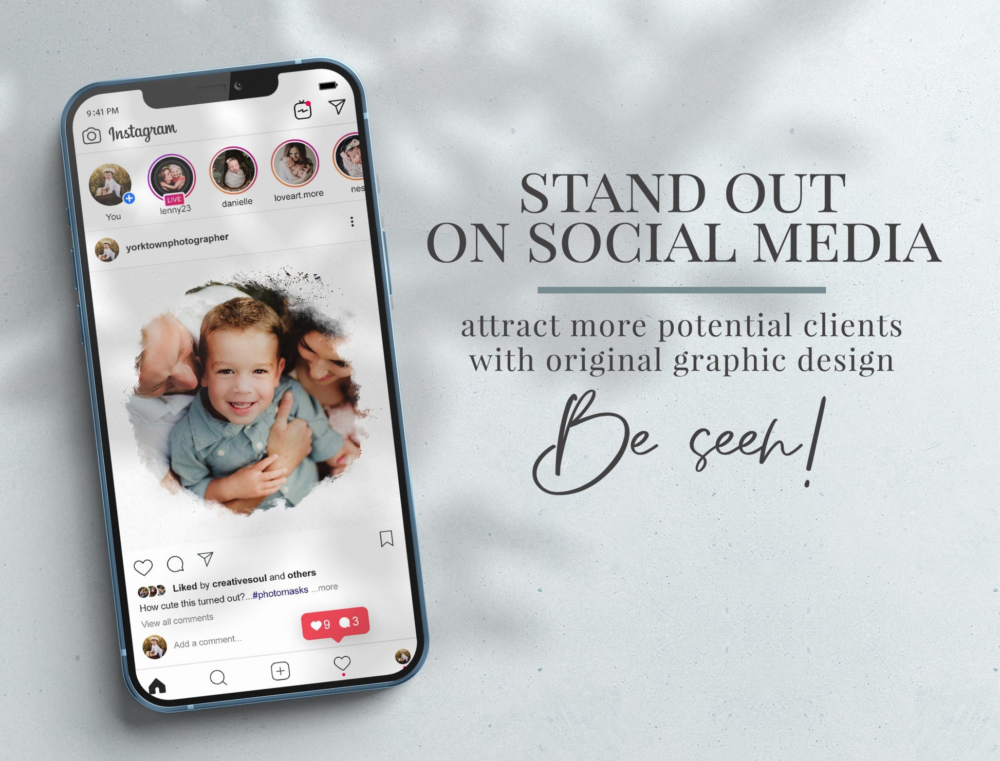 watercolor round photo masks