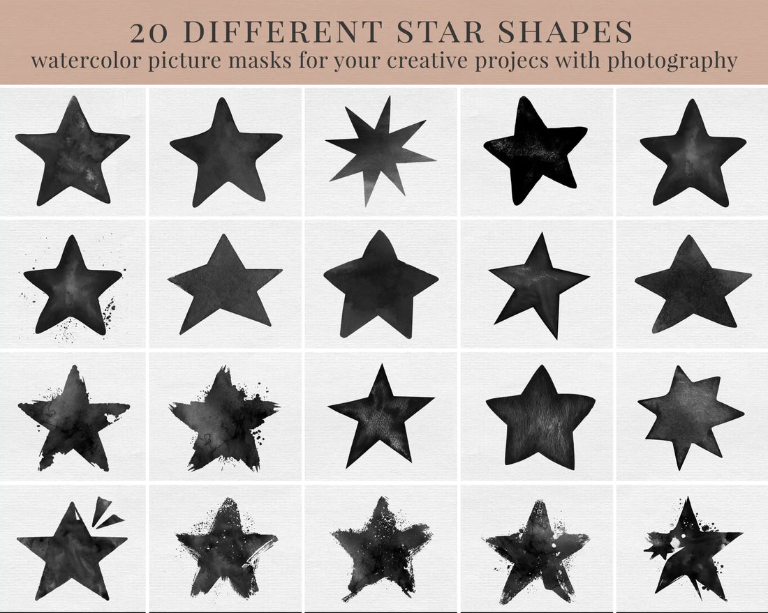 Watercolor Stars Photo Masks