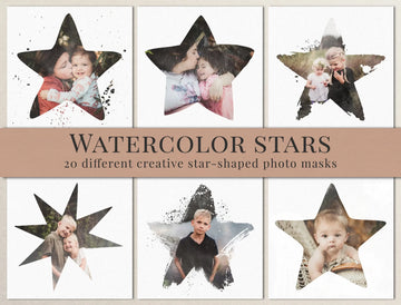 Watercolor Stars Photo Masks
