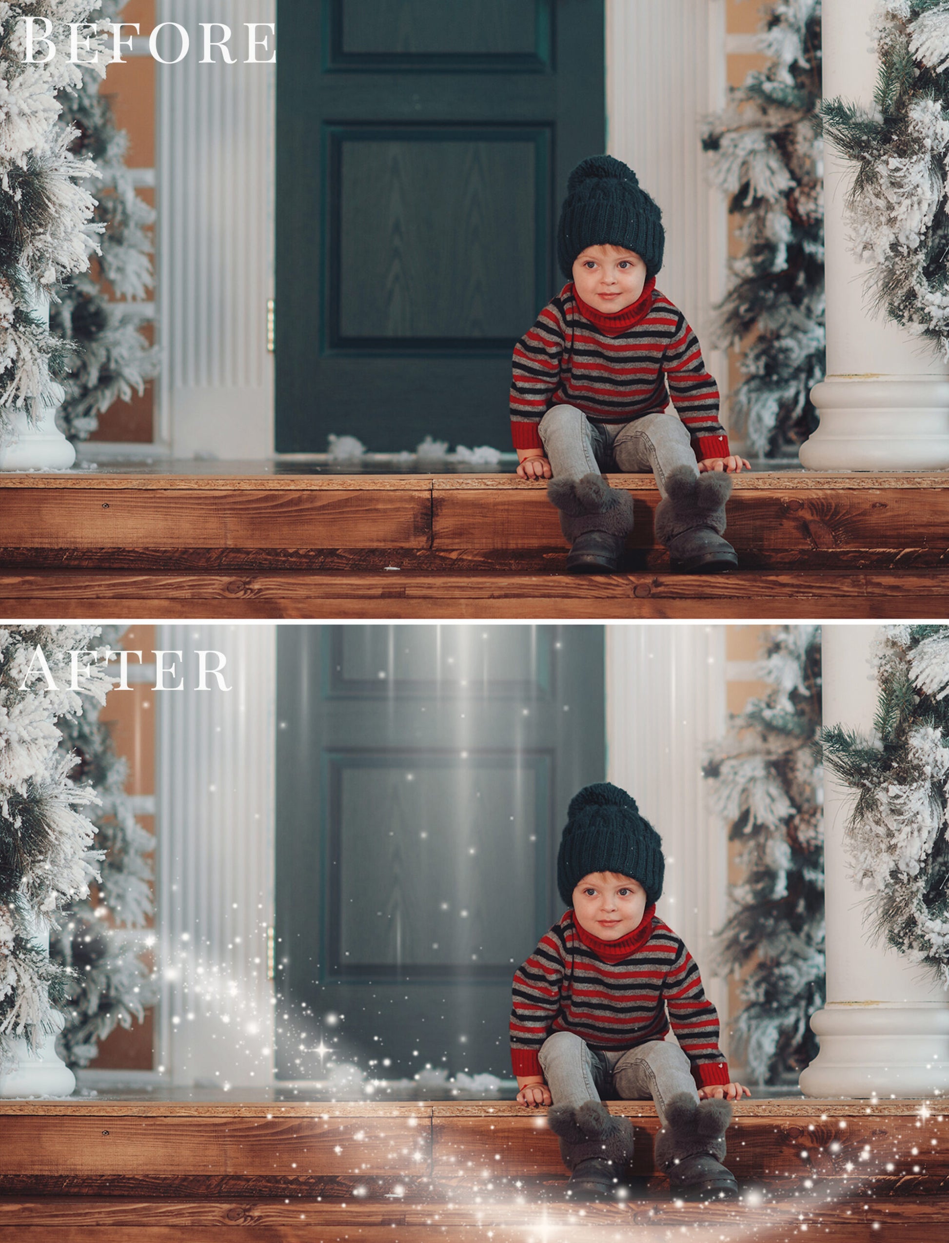 White Christmas photo overlays