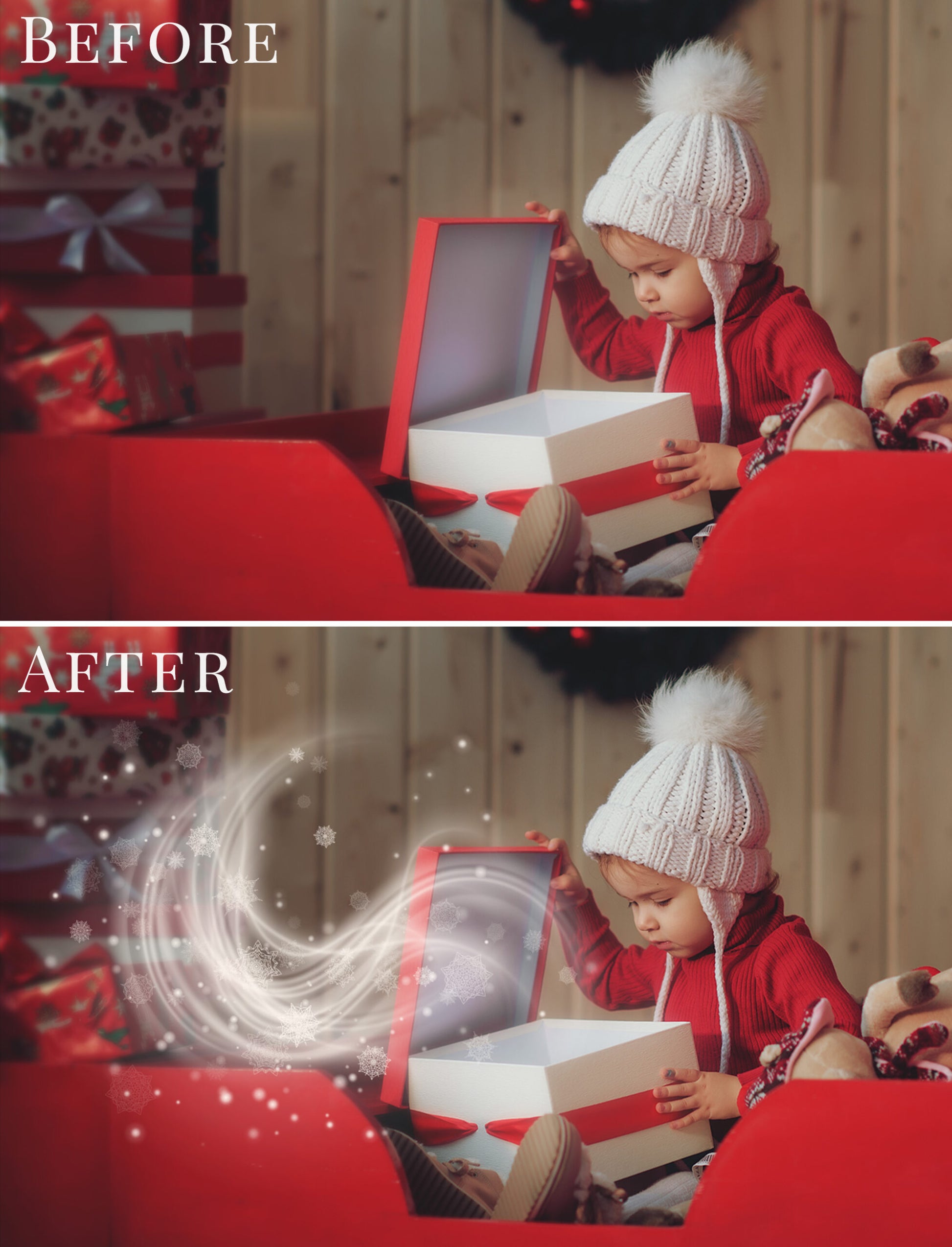 White Christmas photo overlays