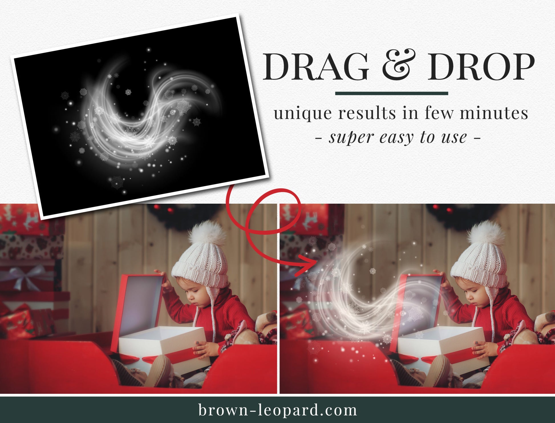 White Christmas photo overlays