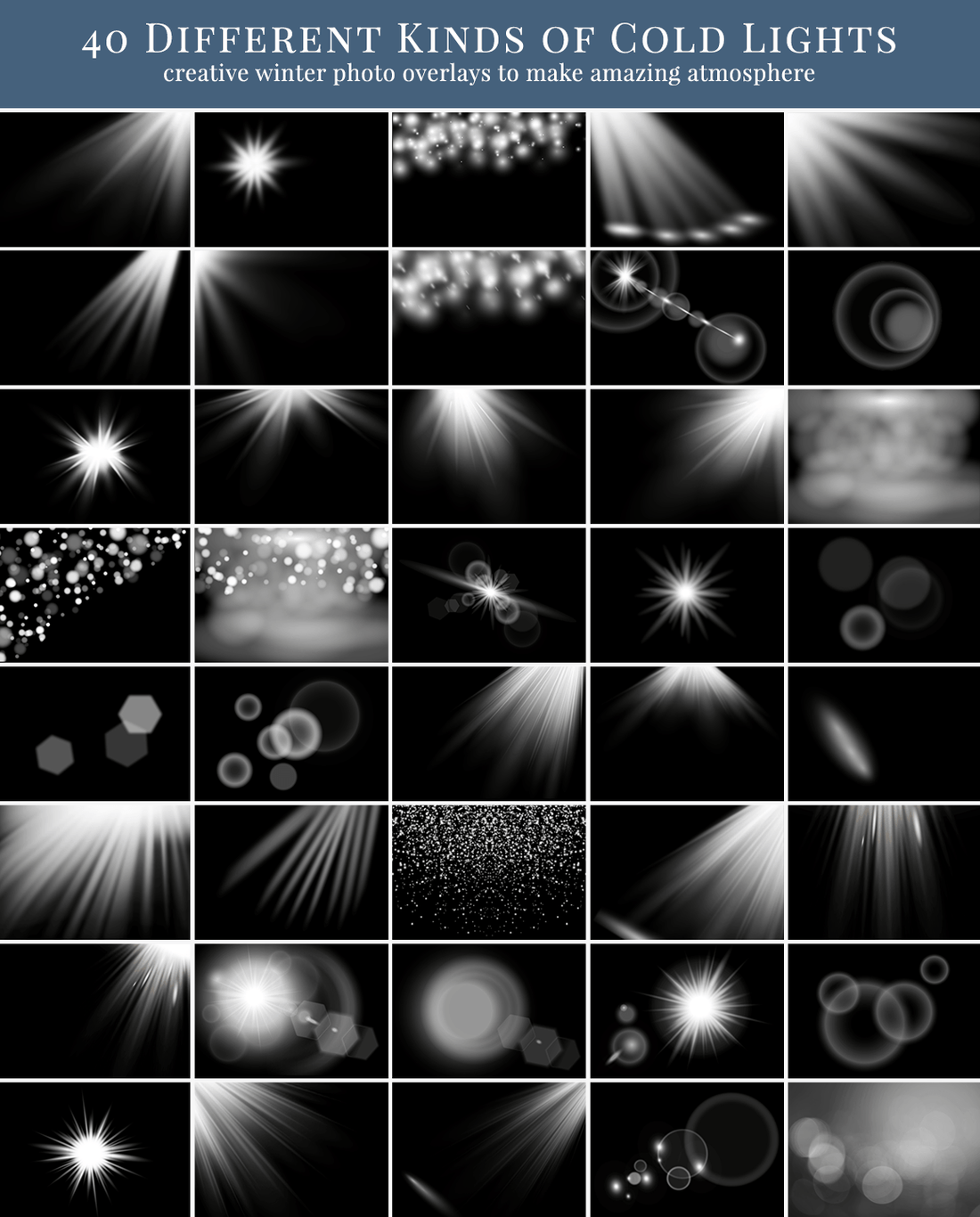 Winter Lights photo overlays