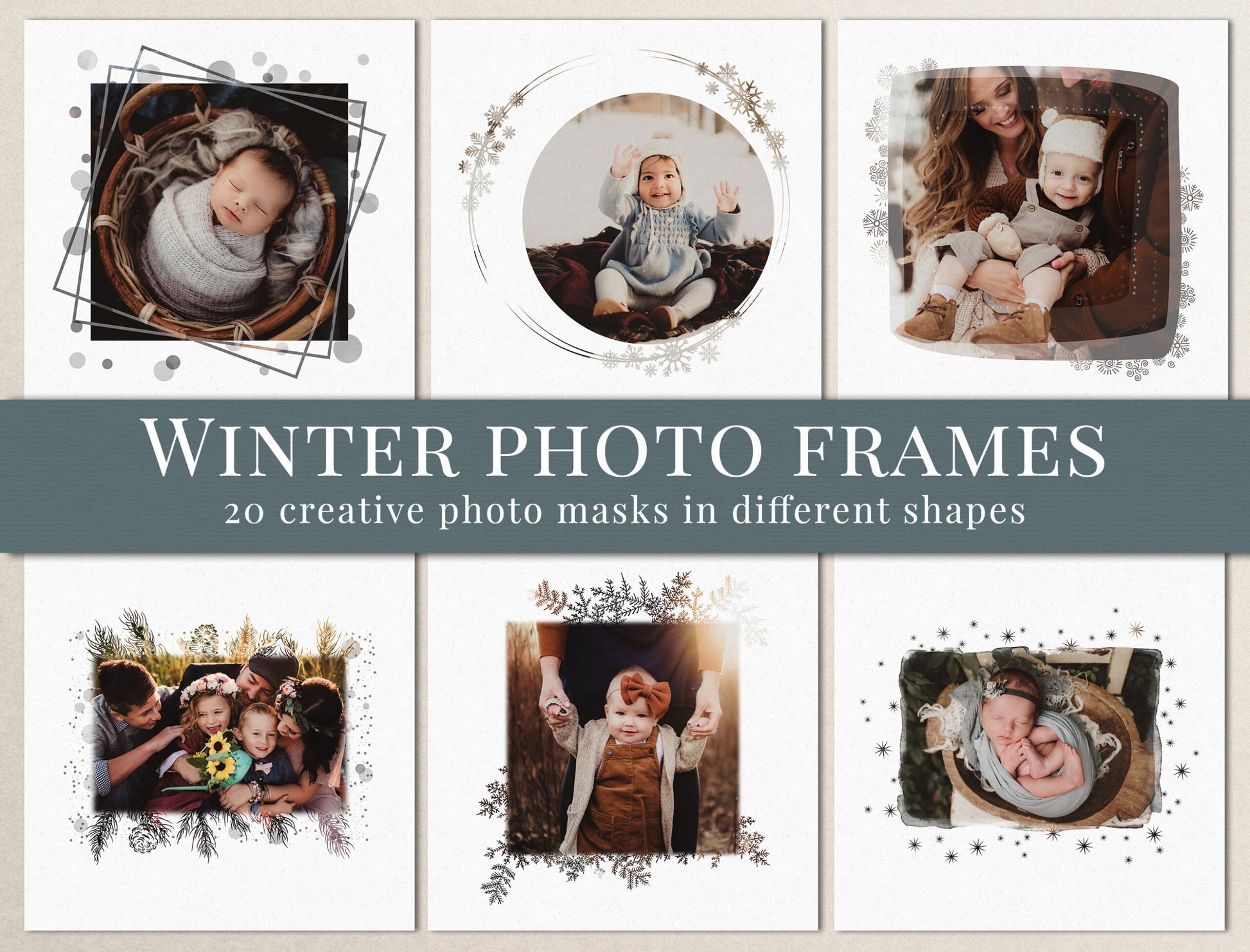 Winter Frames photomasks for Photoshop