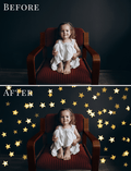 gold stars bokeh photo overlays