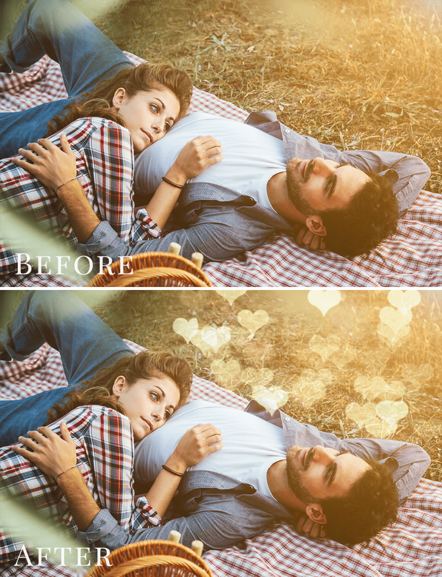 heart bokeh overlays