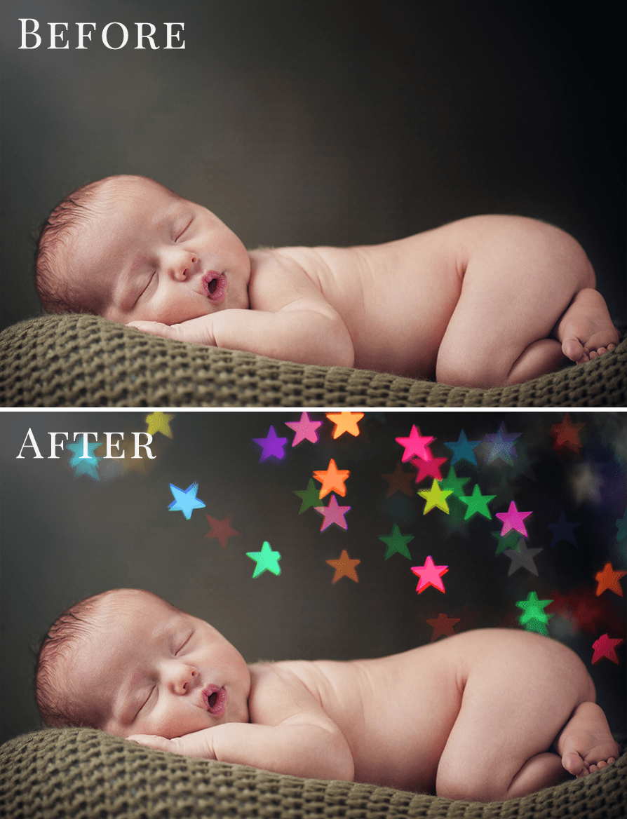 color stars bokeh photo overlays