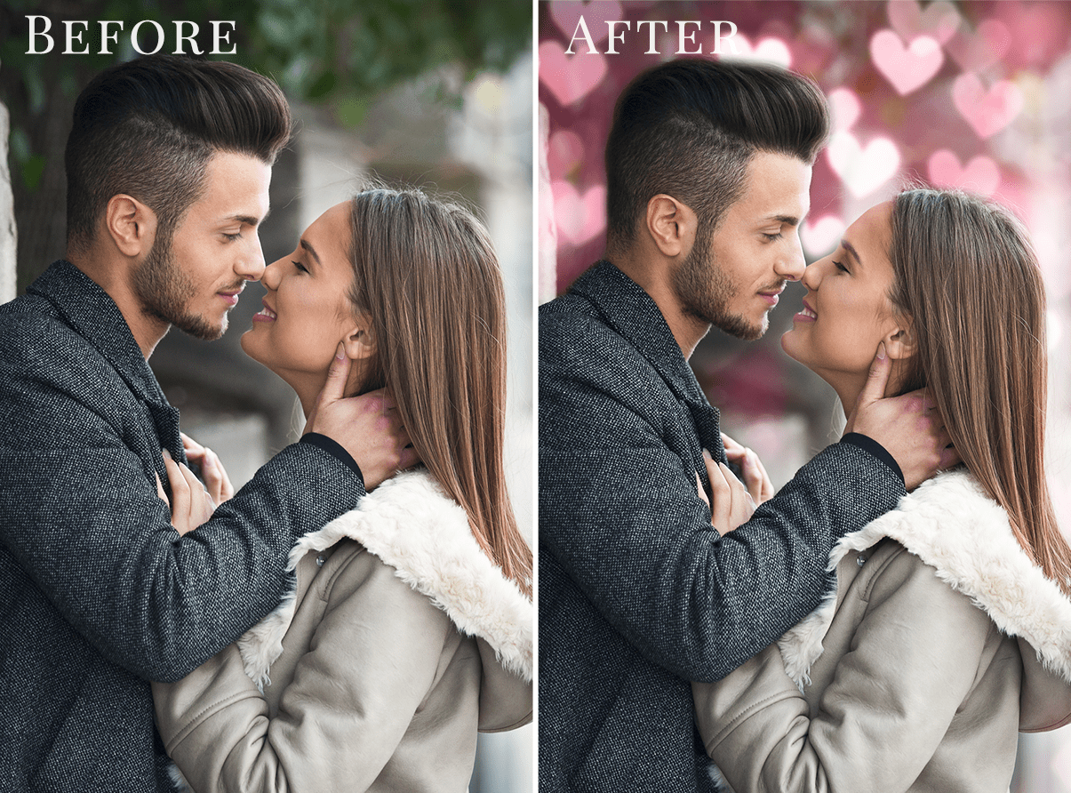 heart bokeh overlays