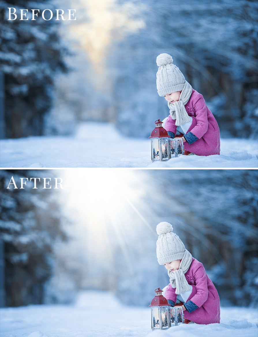 Winter Lights photo overlays