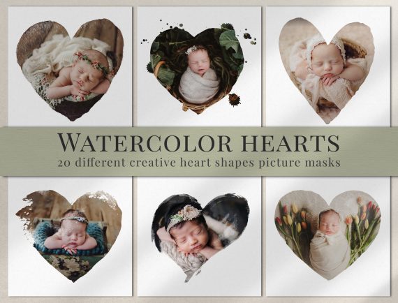 watercolor heart photmoask