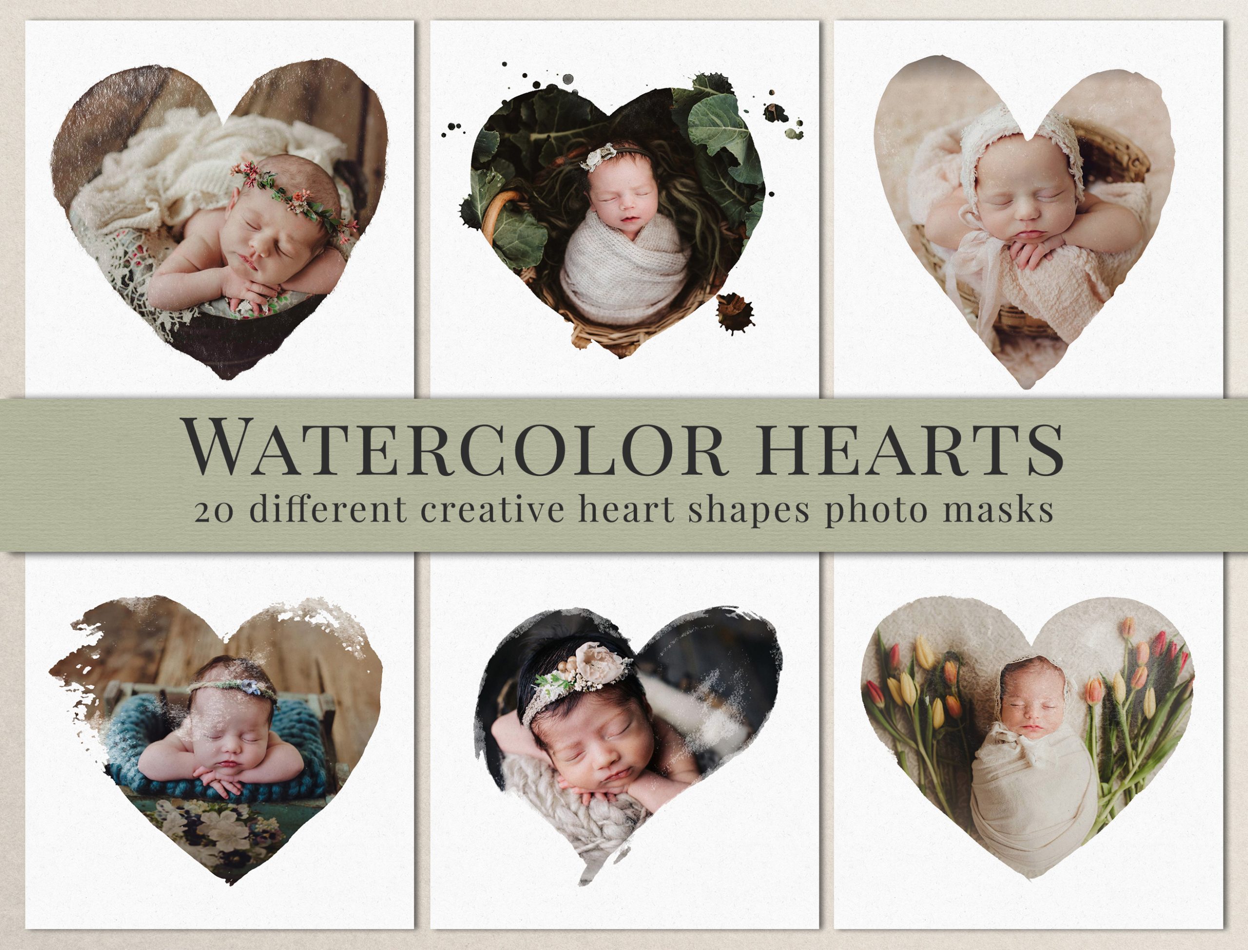 watercolor heart photomask