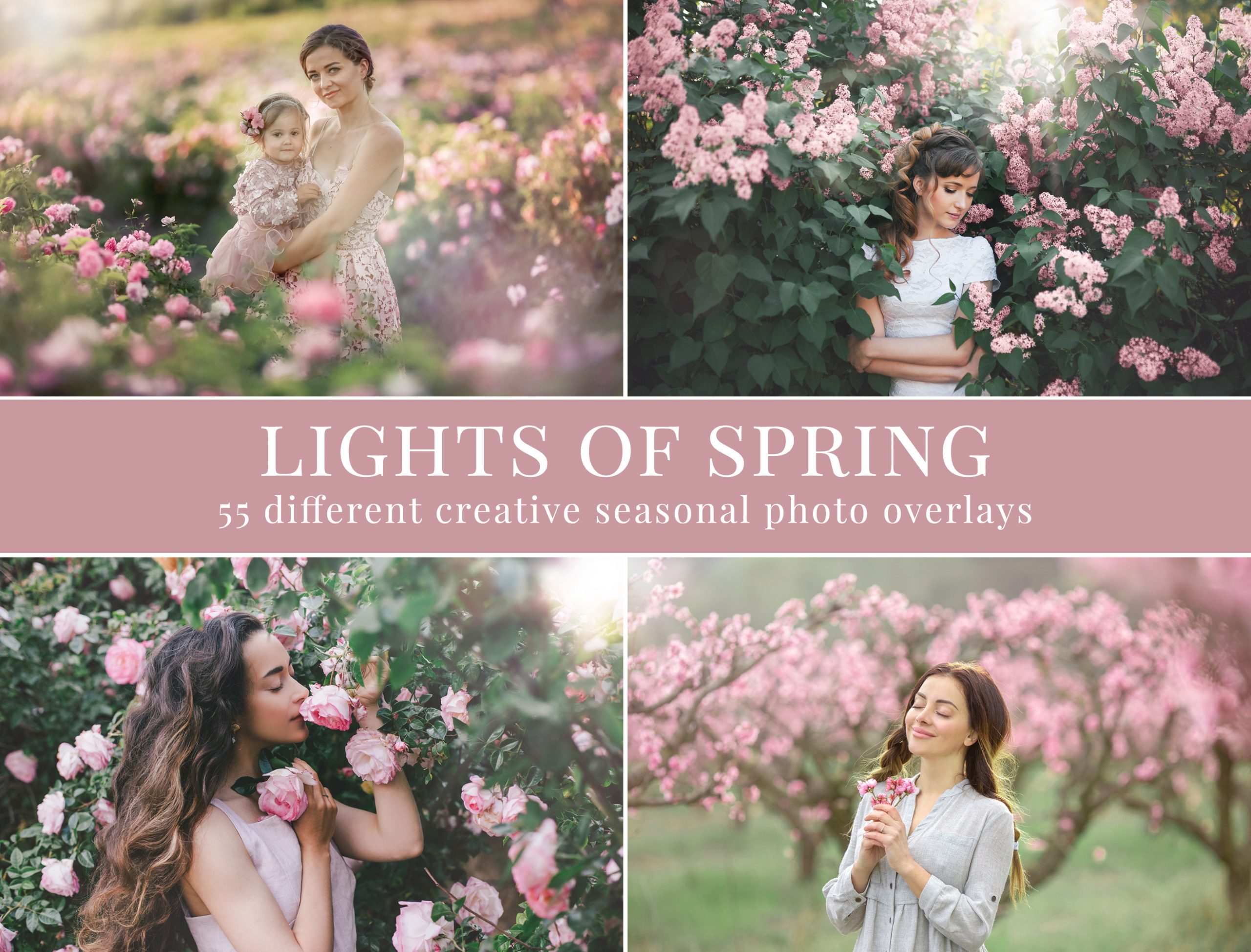 spring photo overlays for Photoshop