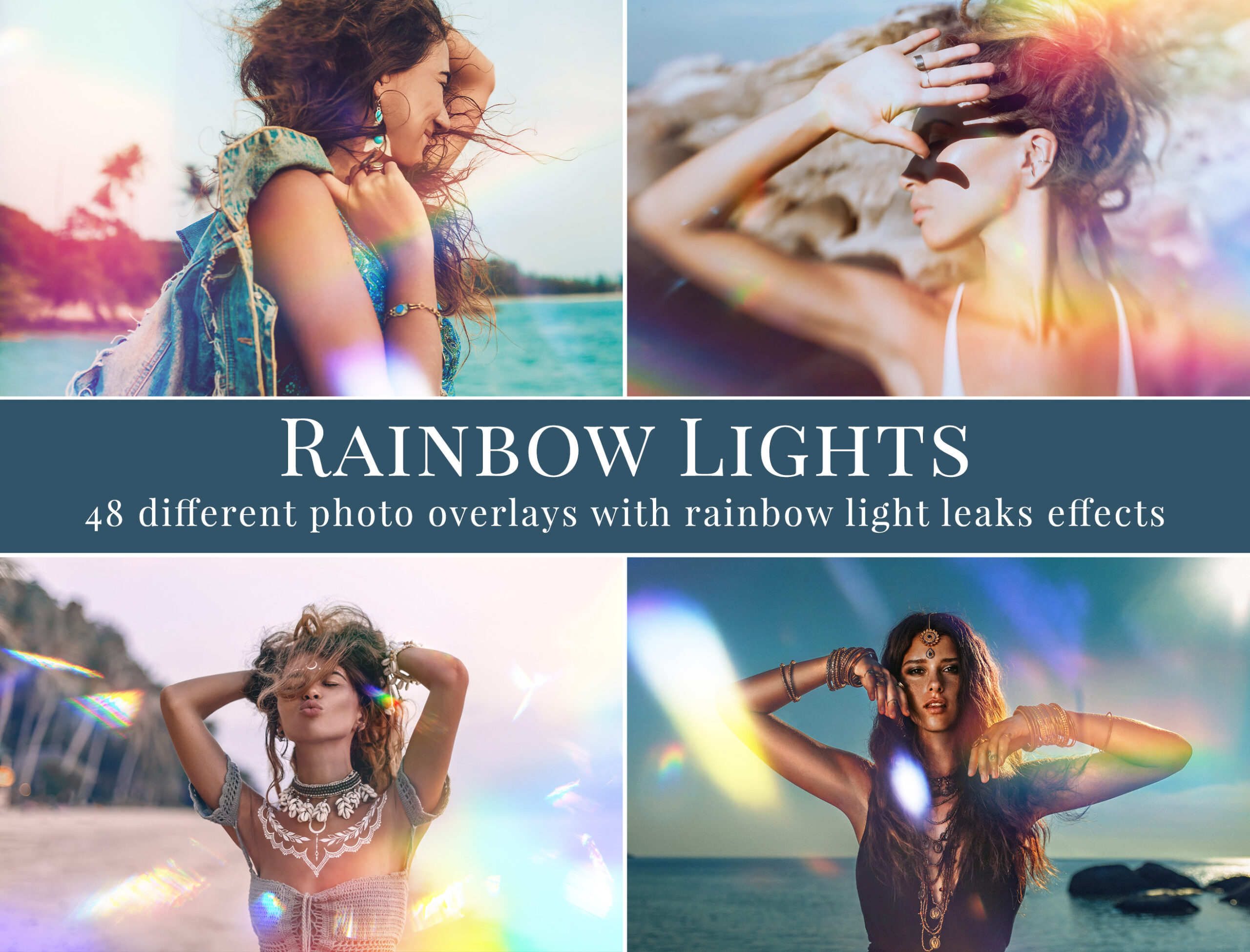 Rainbow Lights photo overlays